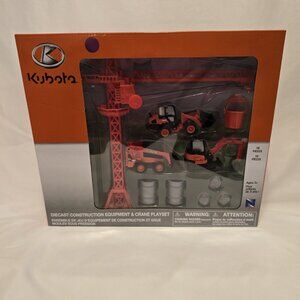 New Ray Kubota Diecast Construction Equipment & Crane Playset